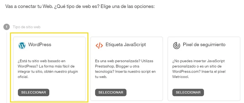 Conectar Metricool a WordPress