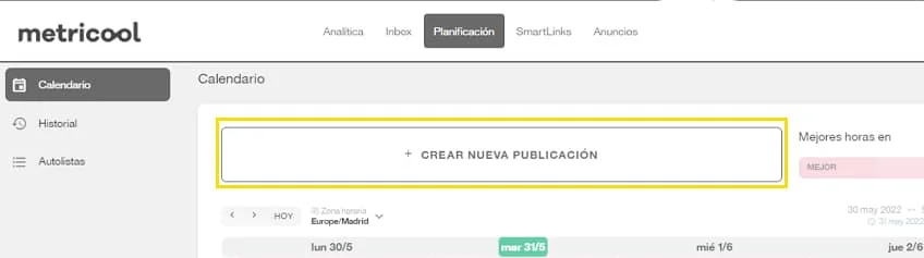Como programar un post en Redes Sociales con Metricool