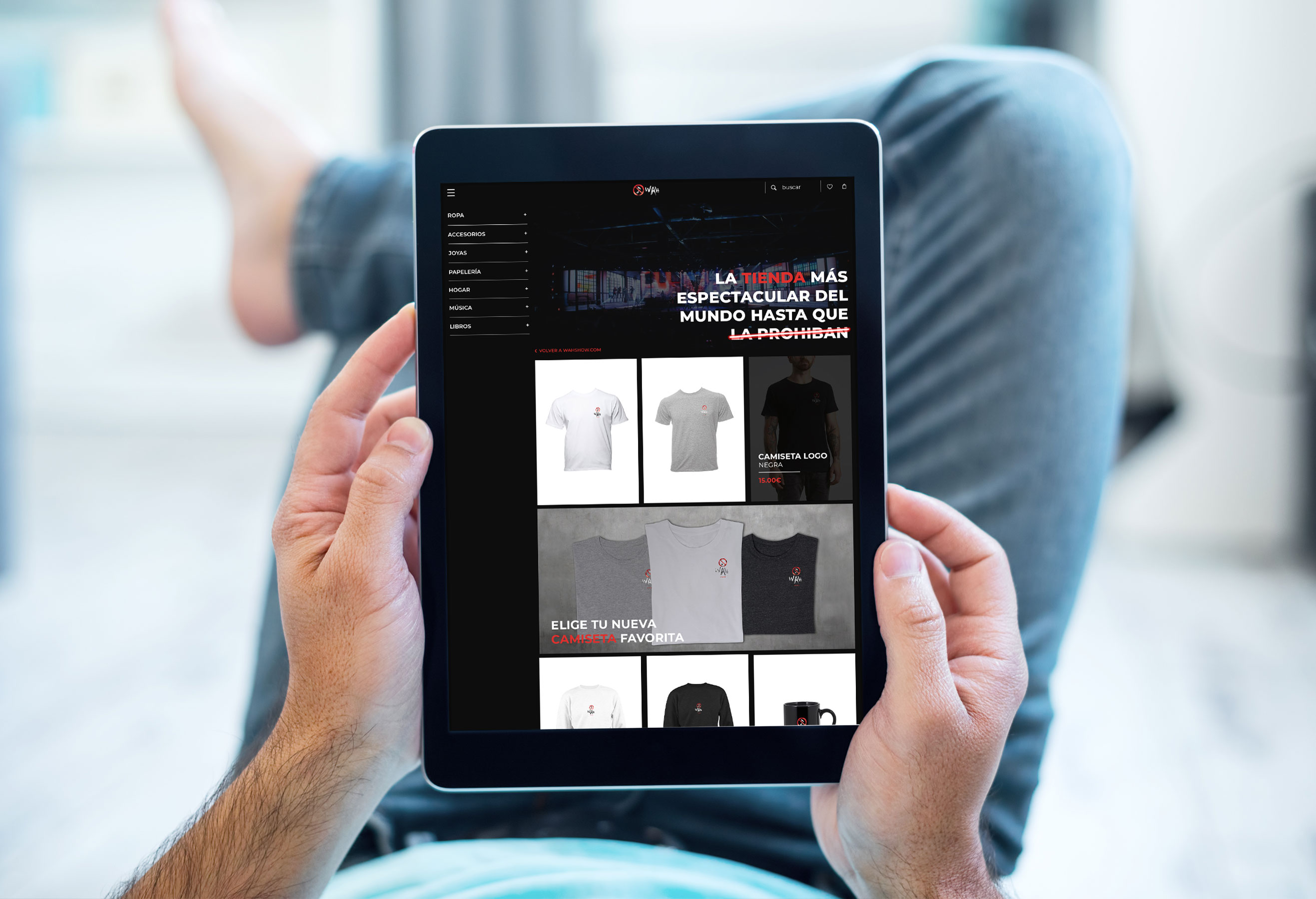 Diseño web de pagina de merchandasing Wah Store