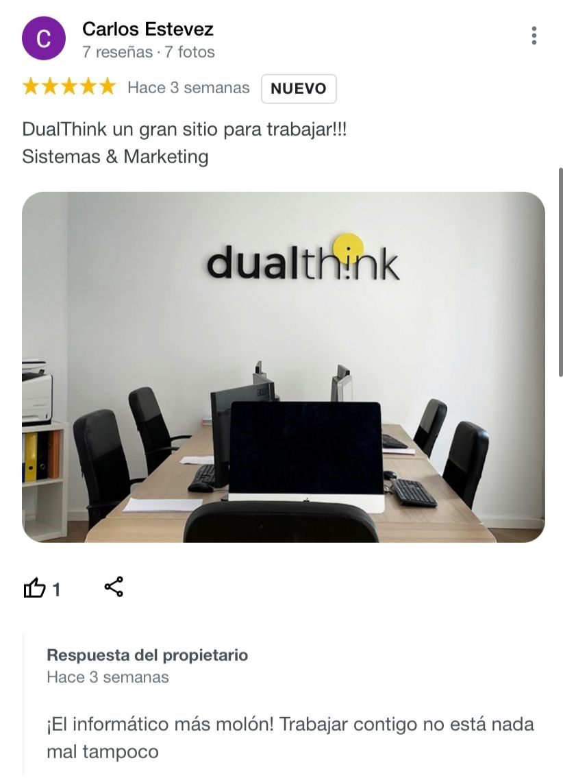 Resena de un cliente en Google