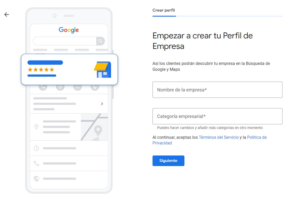 Añadir nombre a un negocio de Google My Business