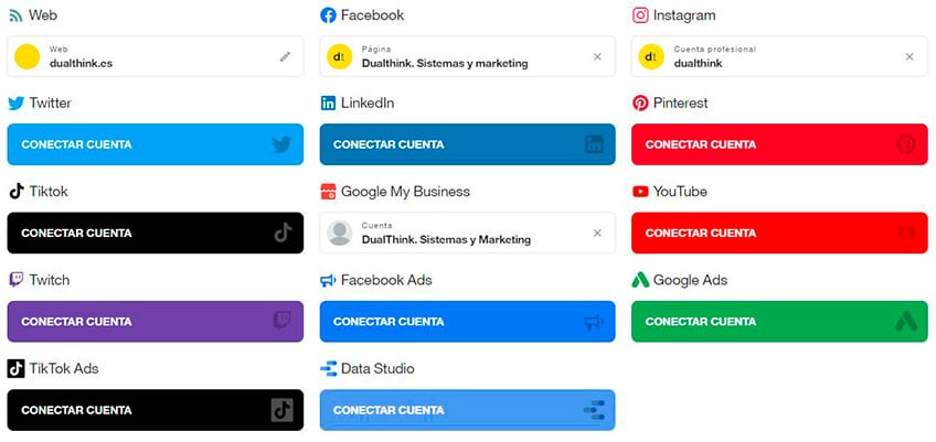 Vincular redes sociales a Metricool