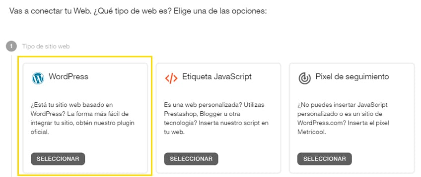 Conectar Metricool a WordPress