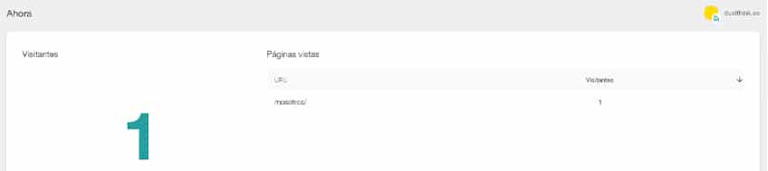 Ver numero de visitantes en tiempo real en Metricool