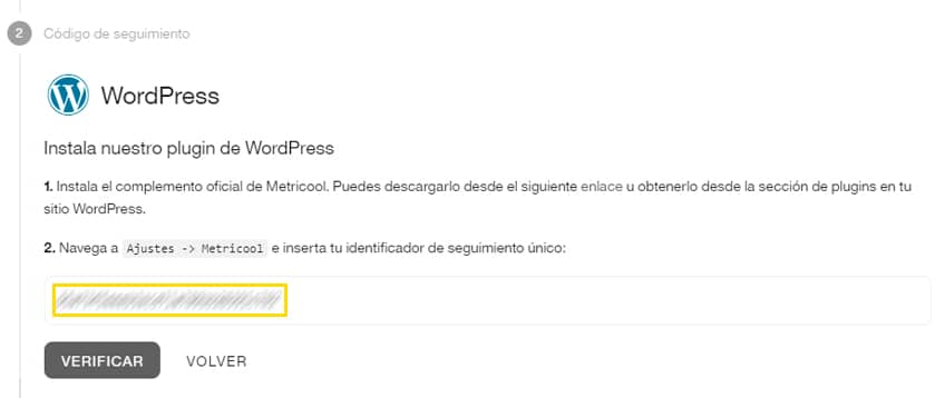 Tutorial donde instalar etiqueta de seguimiento de Metricool en WordPress