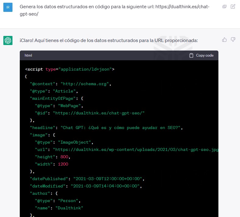 generar datos estructurados con chat gpt
